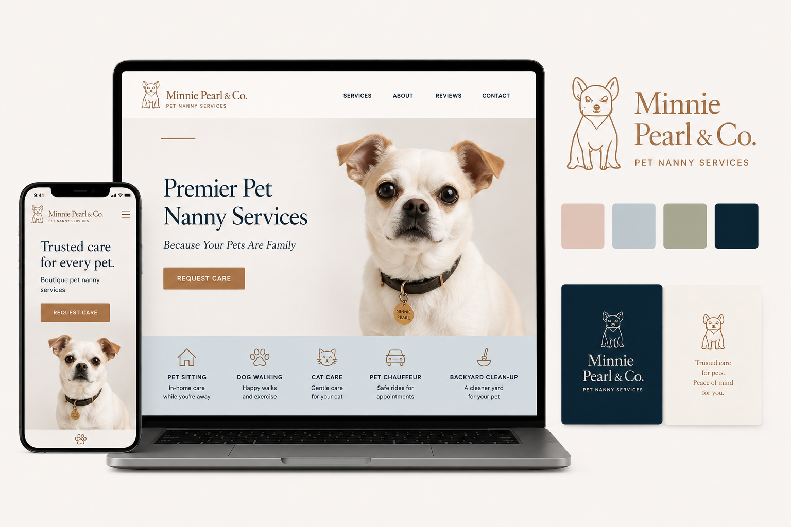 Minnie Pearl & Co. website and brand presentation