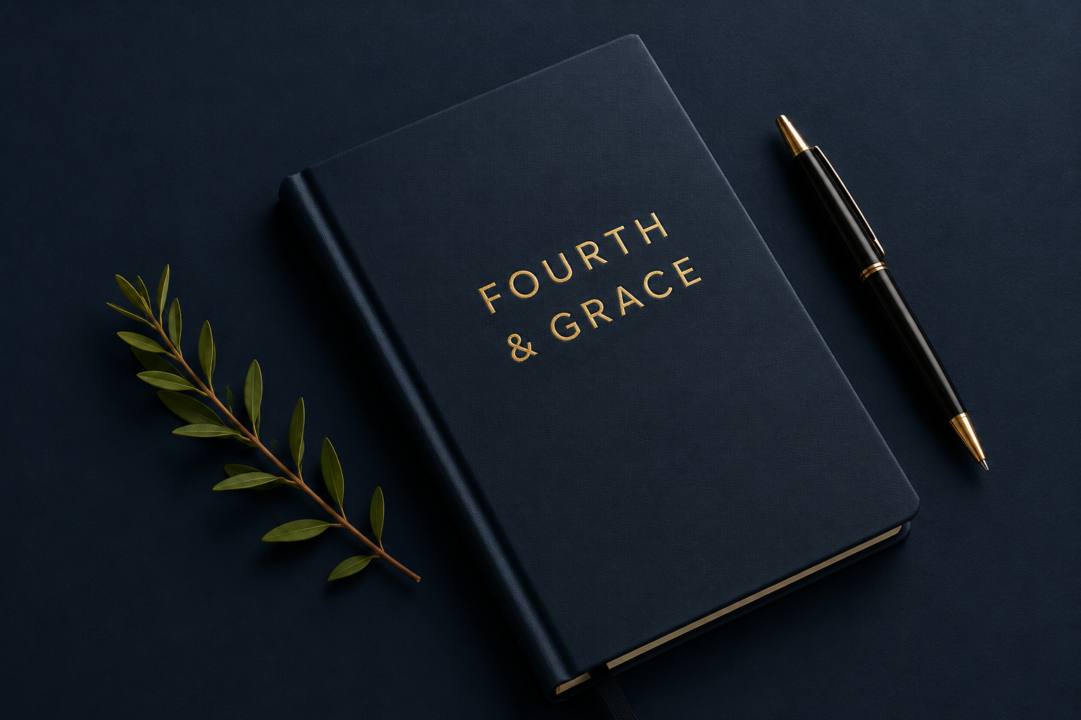 Fourth & Grace navy notebook