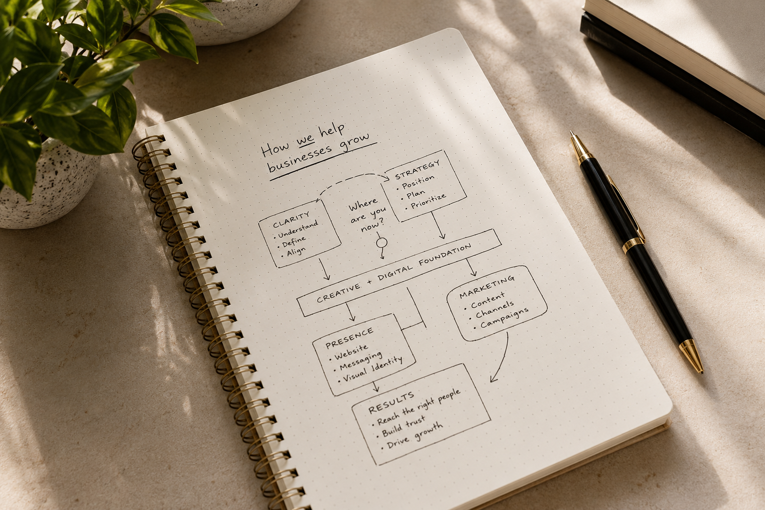 Business growth strategy notebook