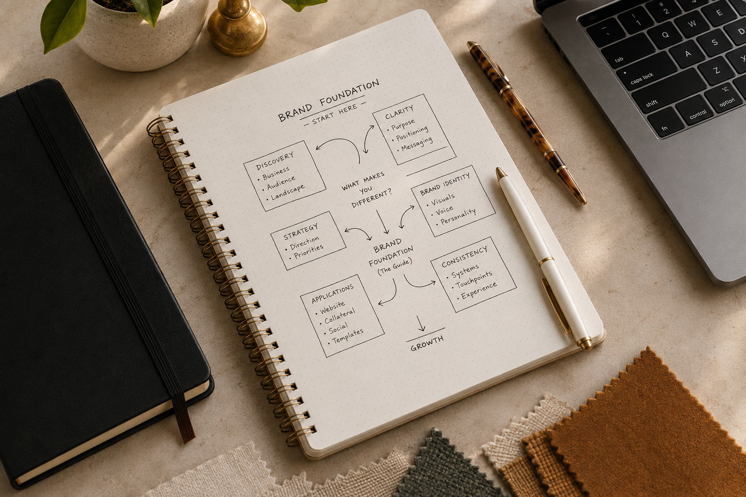 Brand foundation strategy planning notebook