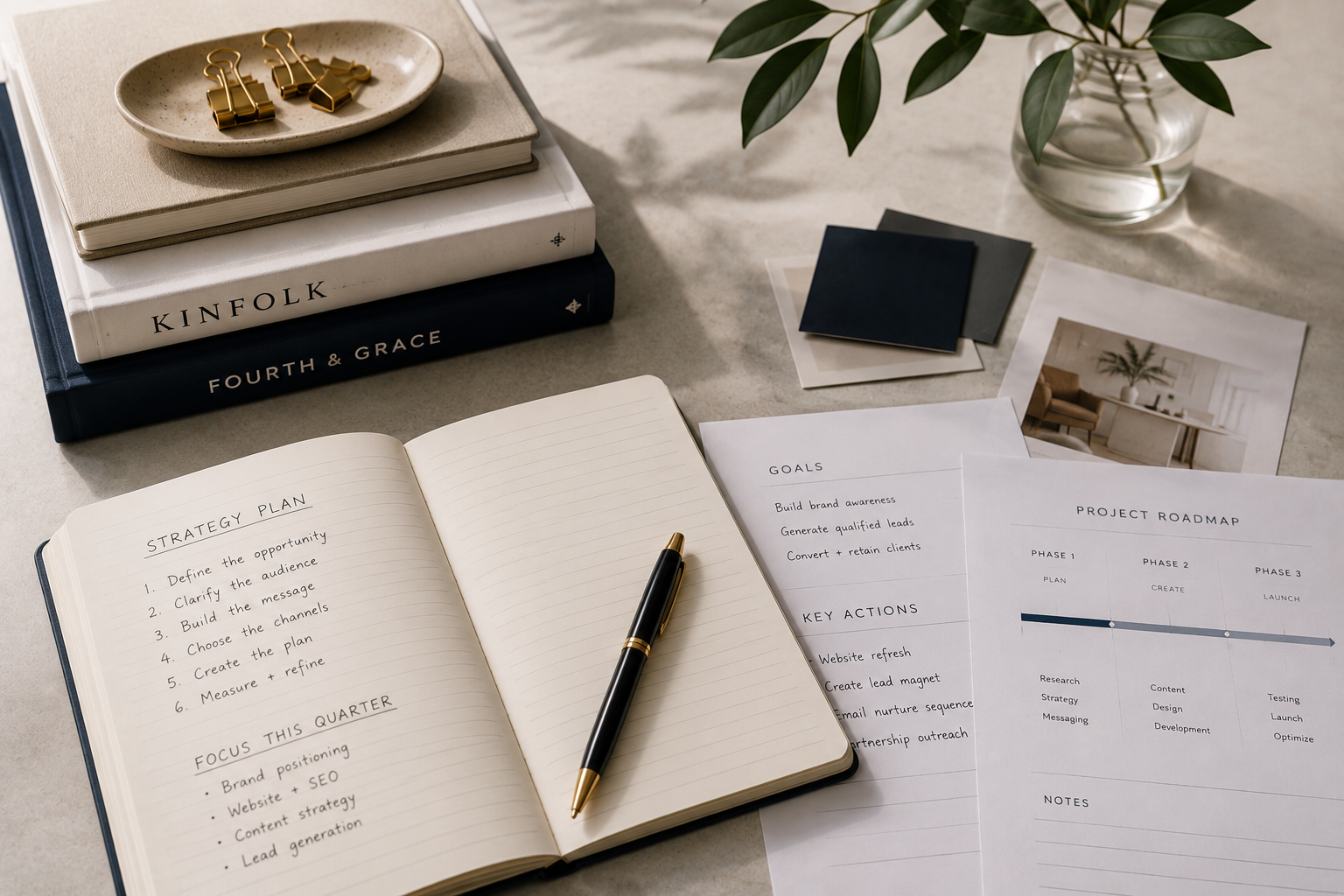 Strategy plan notebook and project roadmap