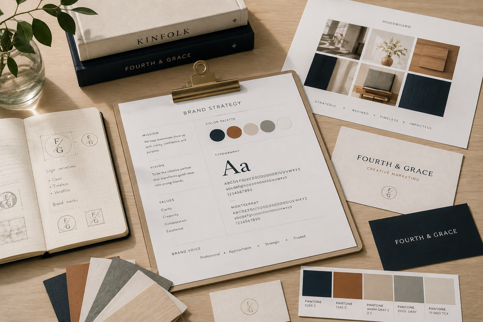 Brand strategy materials and identity system