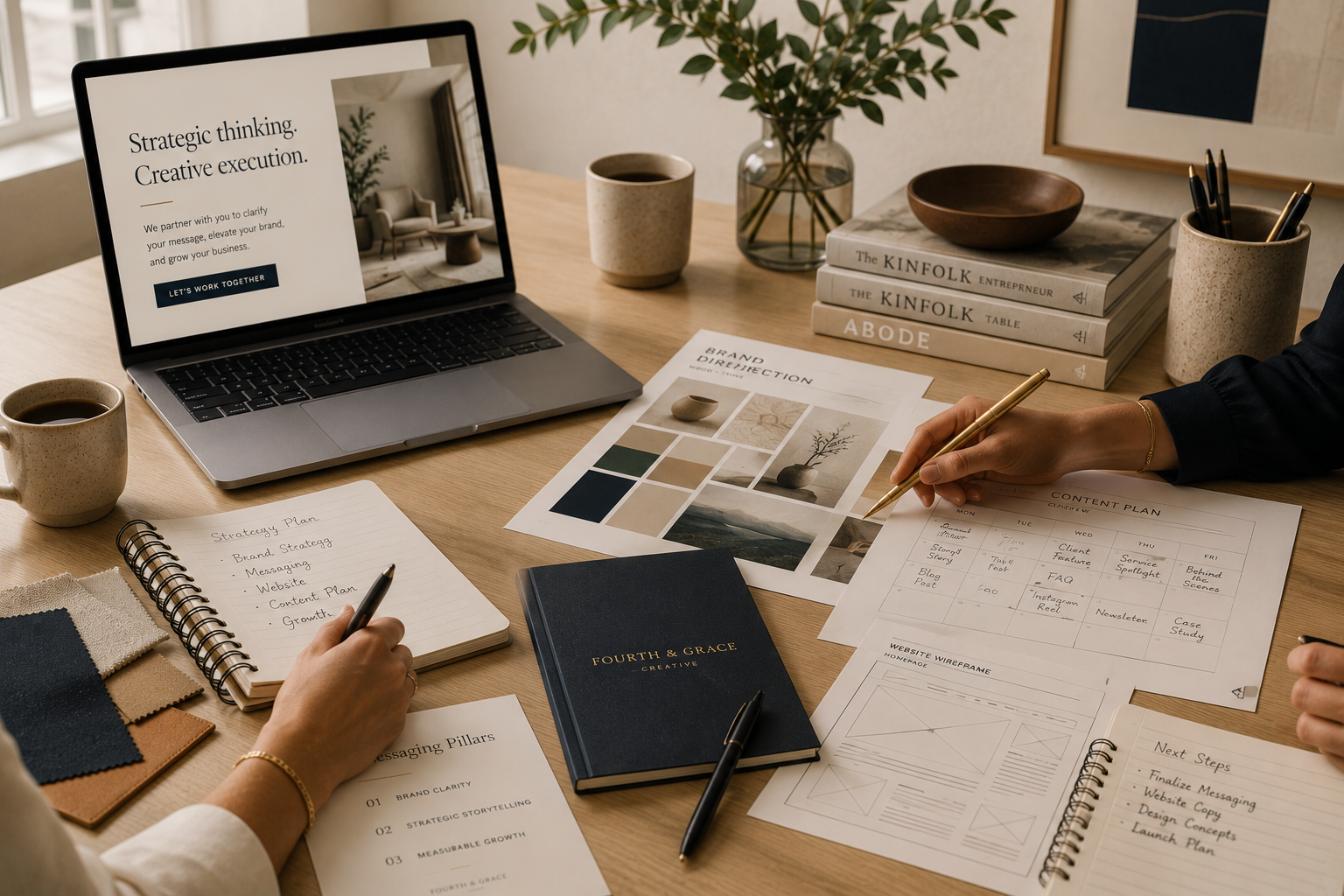 Creative marketing strategy workspace