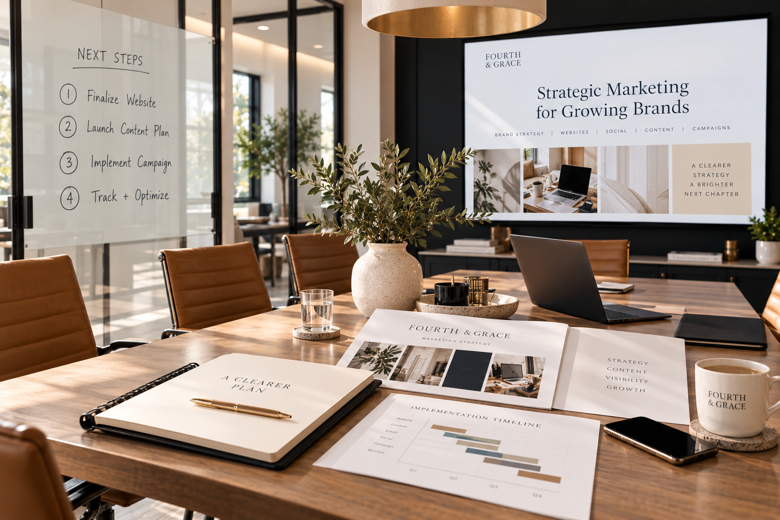 Fourth & Grace strategy meeting room with a clearer plan and next steps
